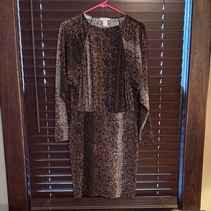 H&M Long Sleeve Brown Dress